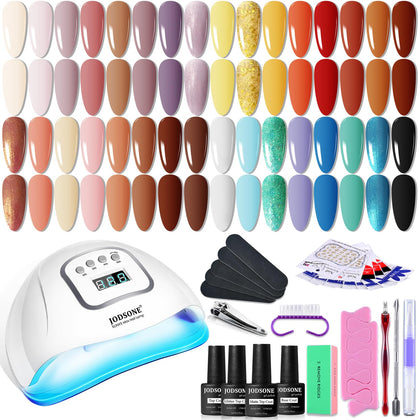 JODSONE Gel Nail Polish Kit with 32 colours and UV lamp