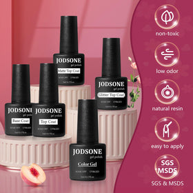 JODSONE Gel Nail Polish Kit with UV light in use