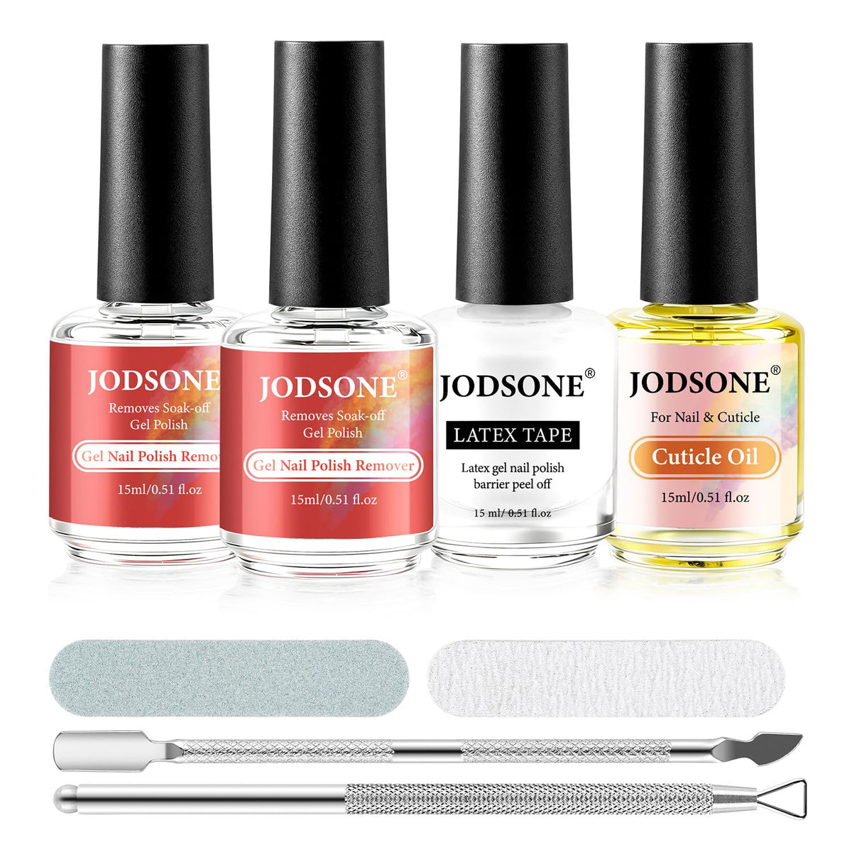 JODSONE Gel Nail Polish Remover Kit with tools and cuticle oil