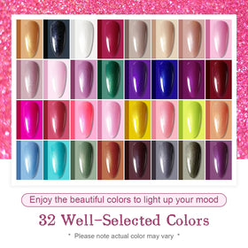 JODSONE gel nail polish set displayed with base and top coats