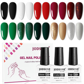 JODSONE Gel Nail Polish Set with 10 bottles in elegant packaging