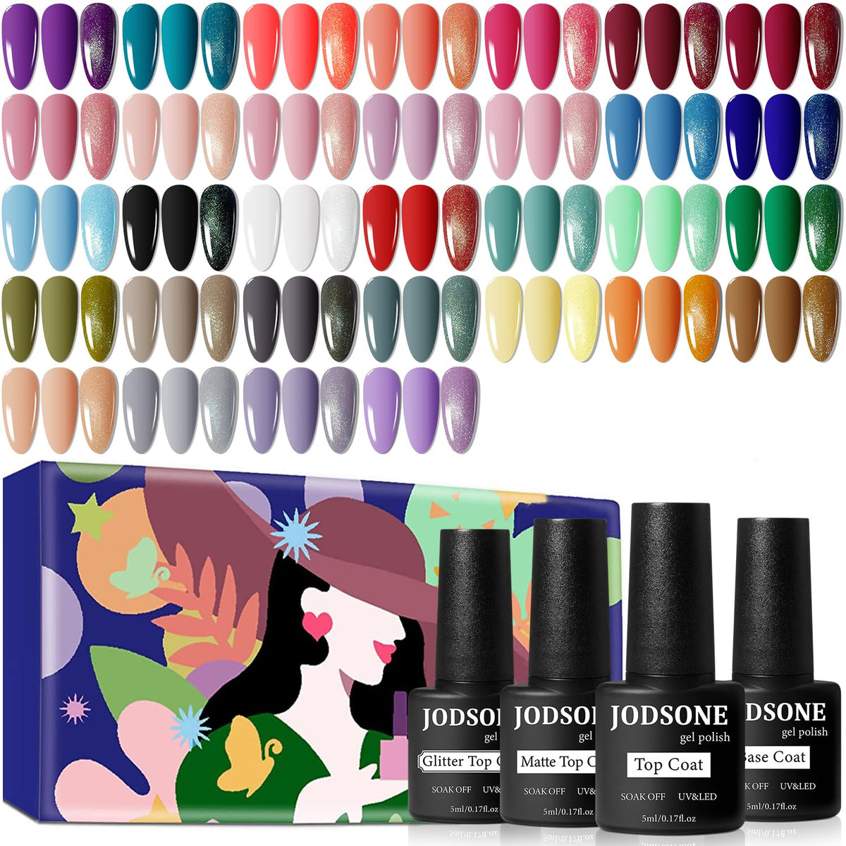 JODSONE Gel Nail Polish Set with 32 colours and accessories
