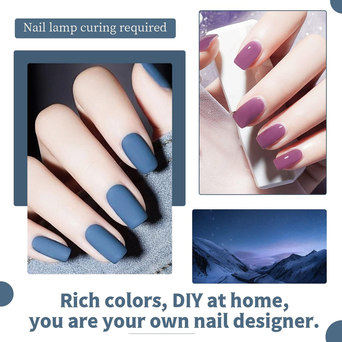 JODSONE Gel Nail Polish Set with base and top coats displayed