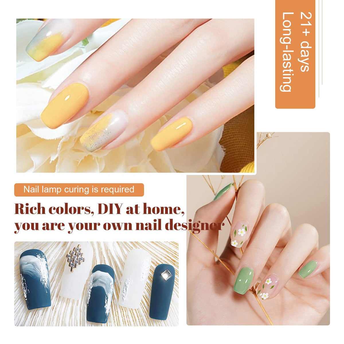 JODSONE Gel Nail Polish set with base coats and top coats