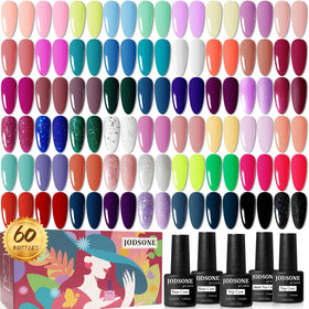 JODSONE Gel Nail Polish Starter Kit 60 PCS front view with assorted colours