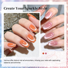 JODSONE gel polish application showing cat eye effect