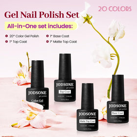 JODSONE gel polish bottles in various colours
