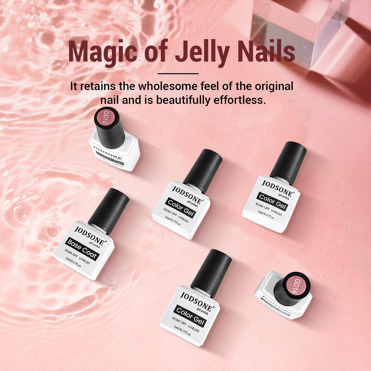 JODSONE gel polish bottles with vibrant jelly colours