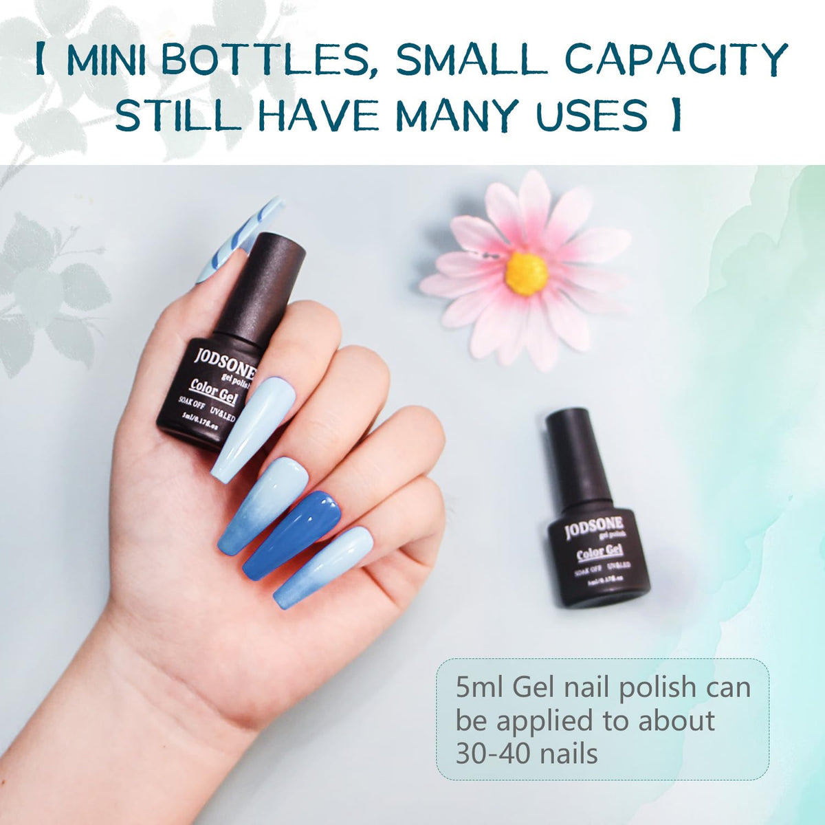 JODSONE gel polish in glossy and matte top coats