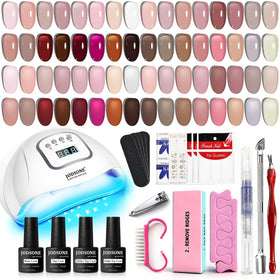 JODSONE Jelly Gel Nail Polish Kit 36Pcs with UV lamp and tools