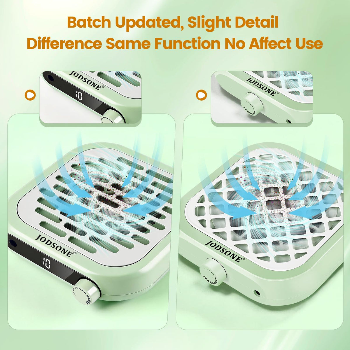JODSONE Mini Nail Dust Collector back view with ventilation holes
