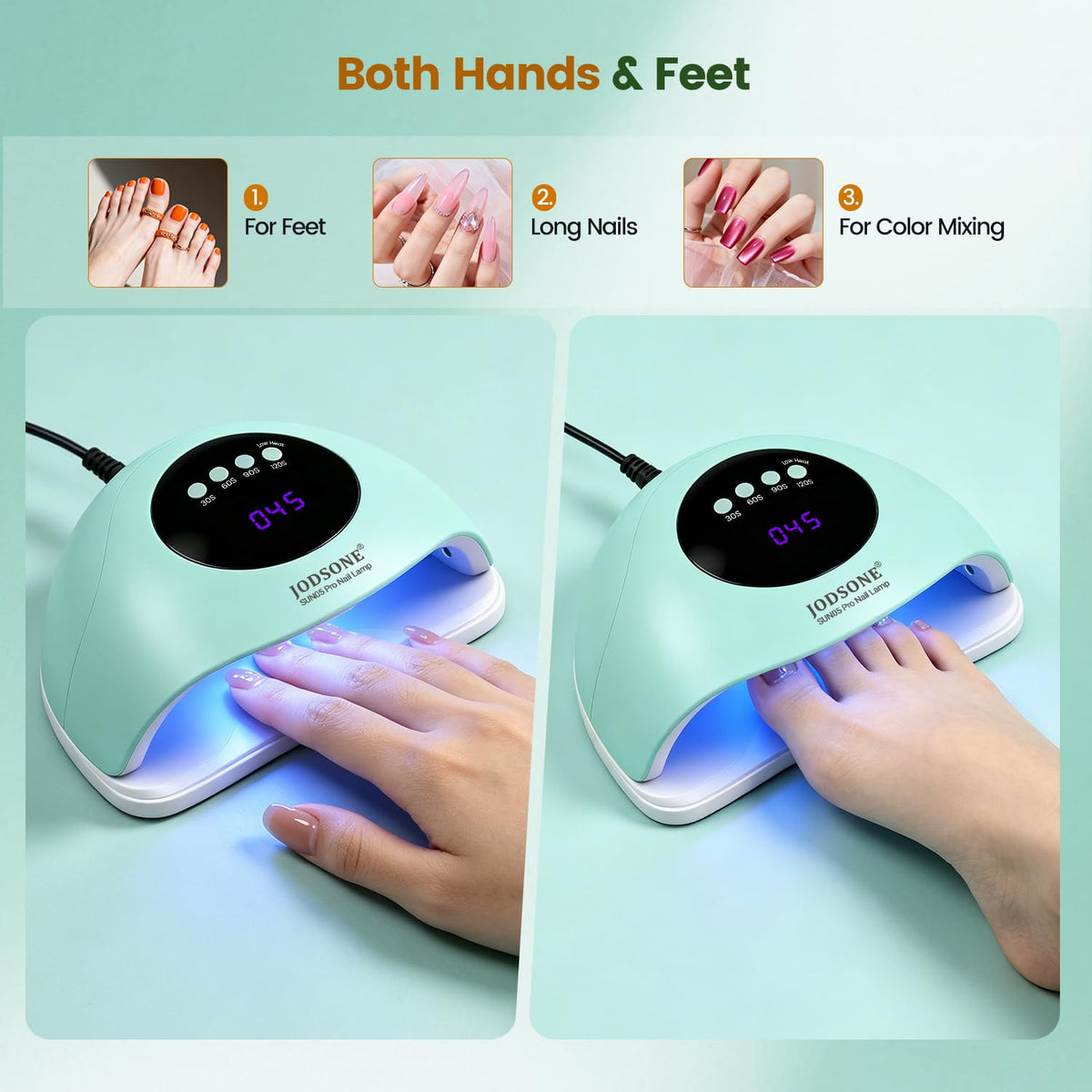 JODSONE Nail Dryer on a nail art workstation