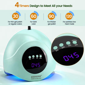 JODSONE Nail Lamp showing LCD display and timer settings