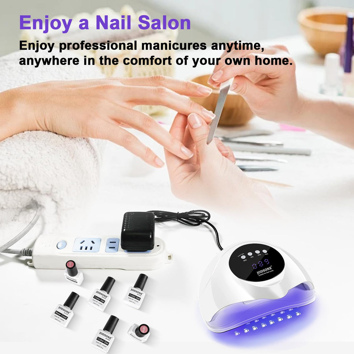 JODSONE Nail Lamp with gel polish bottles
