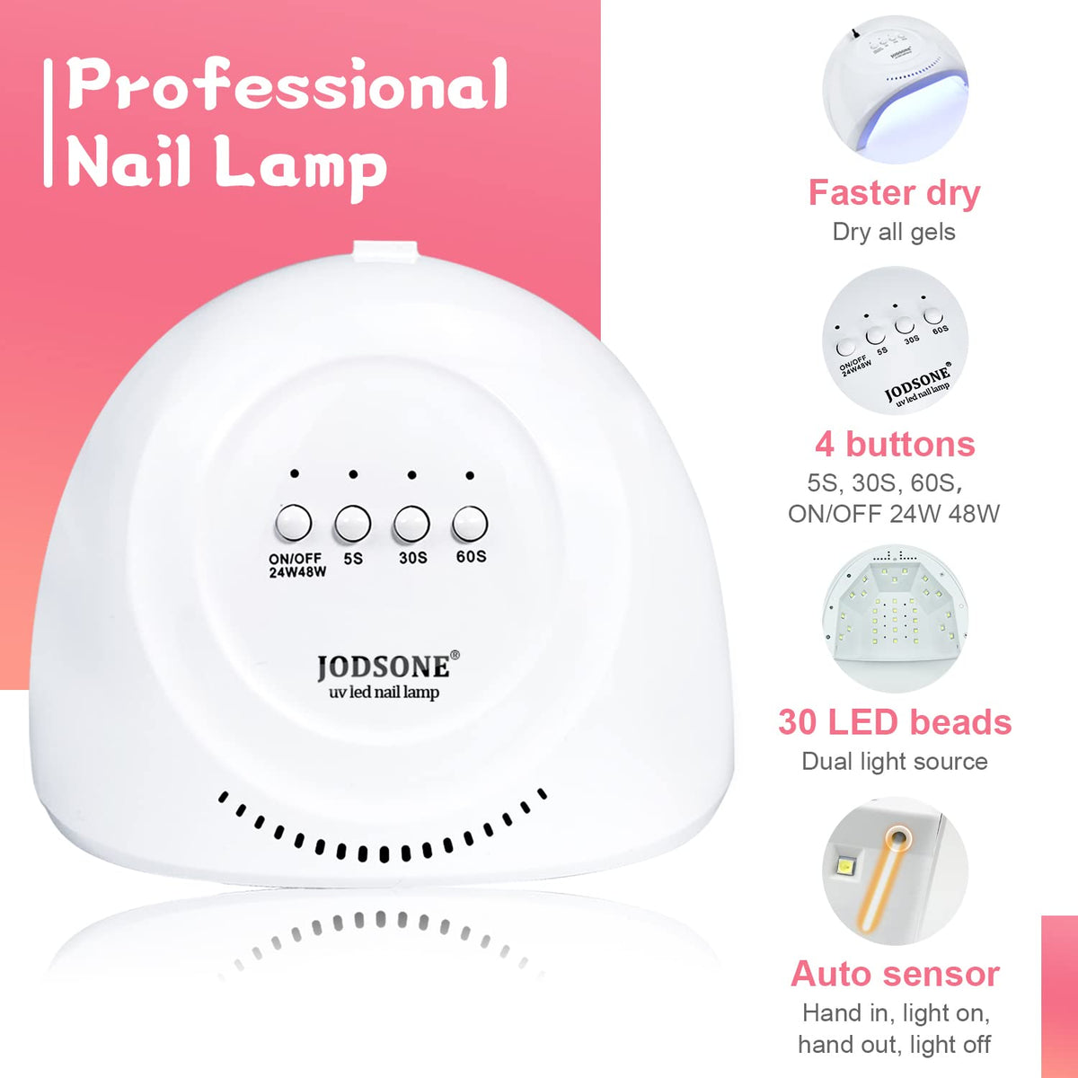 JODSONE nail lamp with three curing modes