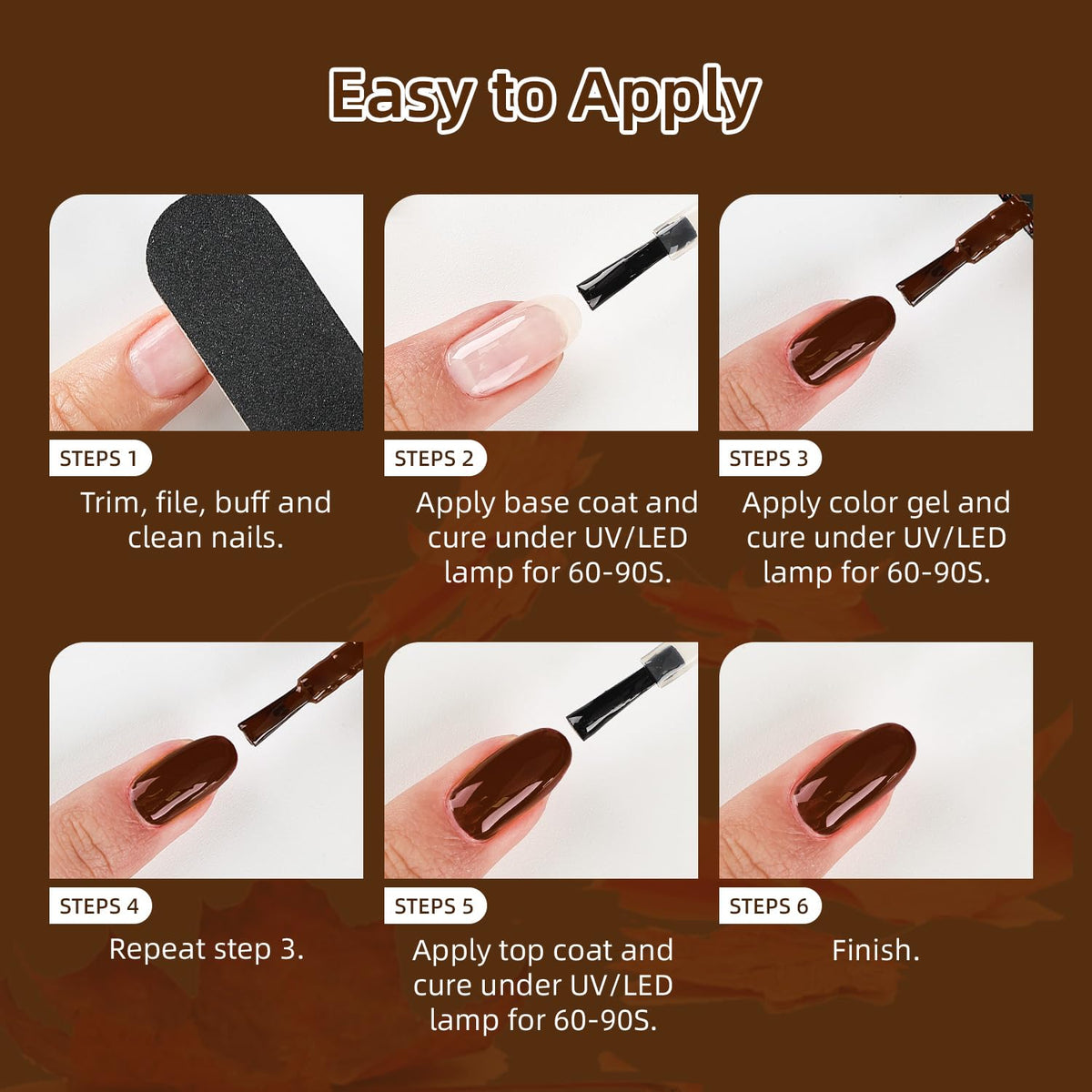 JODSONE nail polish set displayed with autumn leaves