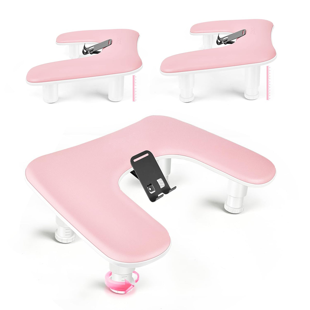 JODSONE Pink U-Shaped Manicure Hand Rest front view