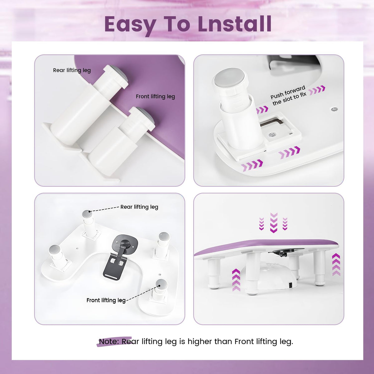 JODSONE Purple Manicure Arm Rest in salon setting