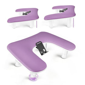 JODSONE Purple U-Shaped Manicure Arm Rest with phone holder front view