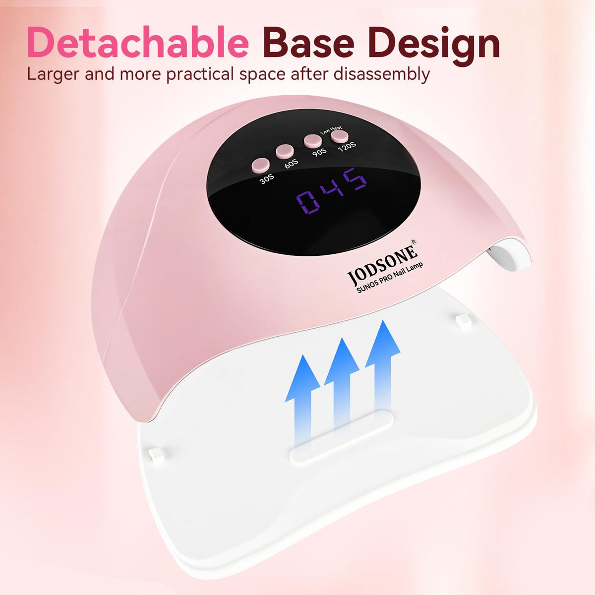 JODSONE Quick UV LED Nail Lamp displaying LCD screen