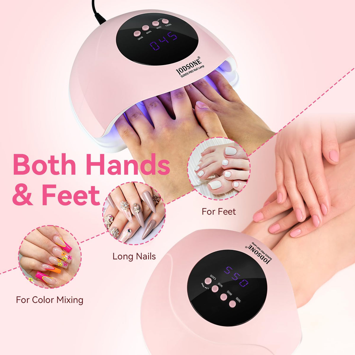 JODSONE Quick UV LED Nail Lamp with accessories