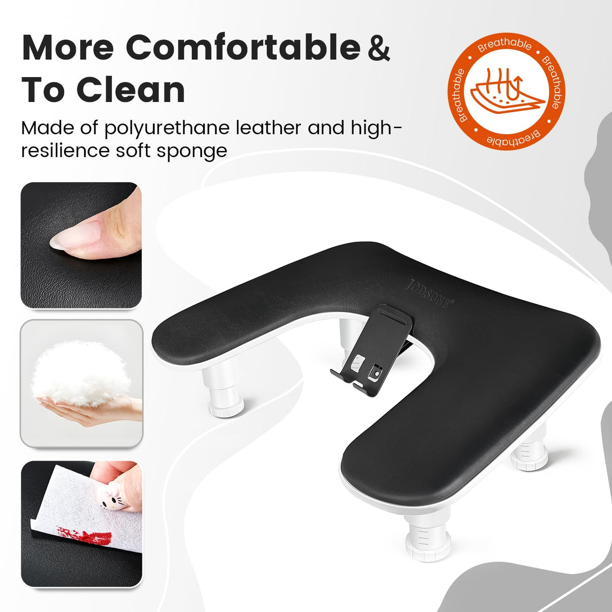 JODSONE U-Shaped Black Arm Rest in a salon setting