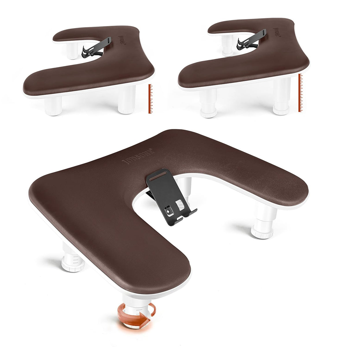 JODSONE U-Shaped Brown Arm Rest front view with phone holder