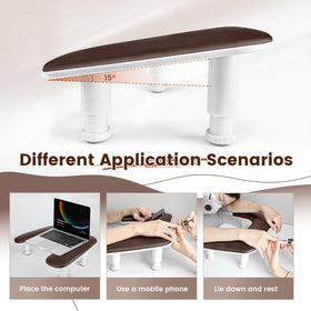 JODSONE U-Shaped Brown Arm Rest with mobile phone holder in use