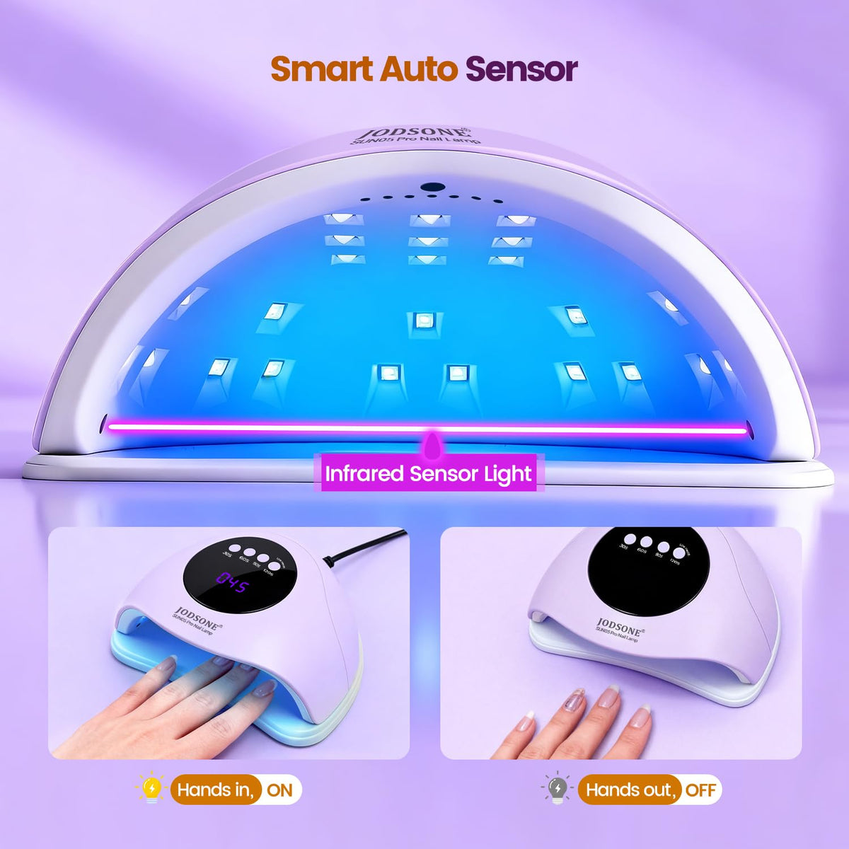 JODSONE UV LED Nail Dryer side view highlighting lamp beads