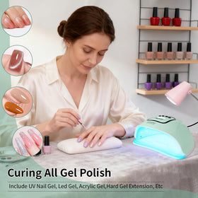 JODSONE UV LED Nail Lamp light green in use