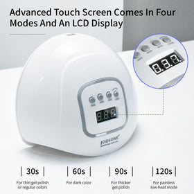 JODSONE UV LED Nail Lamp side view showing timer buttons