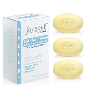 JOESOEF Anti-Acne Soap pack of 3 with natural volcanic sulfur