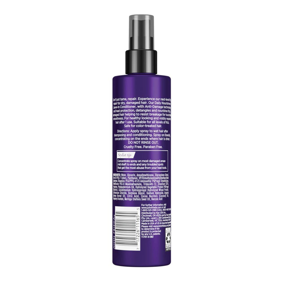 John Frieda Frizz Ease Daily Nourishment Leave-In Conditioner with styling tools