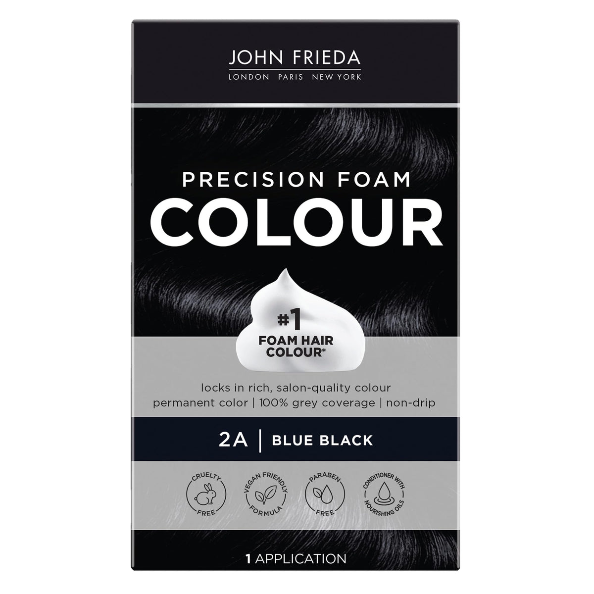 John Frieda Precision Foam Colour Blue Black 2A front view