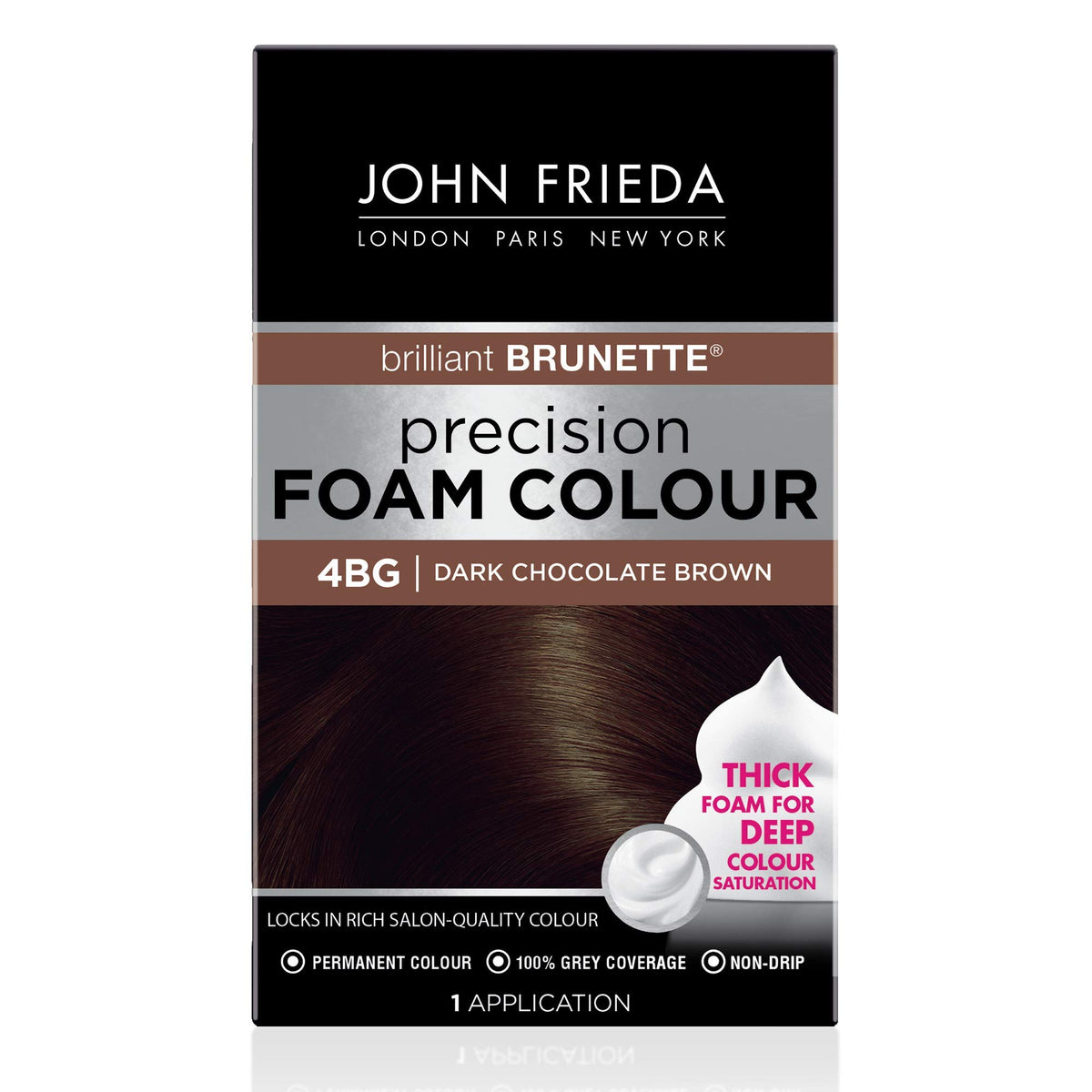John Frieda Precision Foam Colour Dark Chocolate Brown 4BG front view