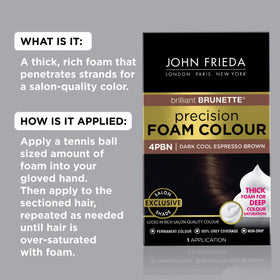 John Frieda Precision Foam Colour Dark Cool Espresso Brown foam application process
