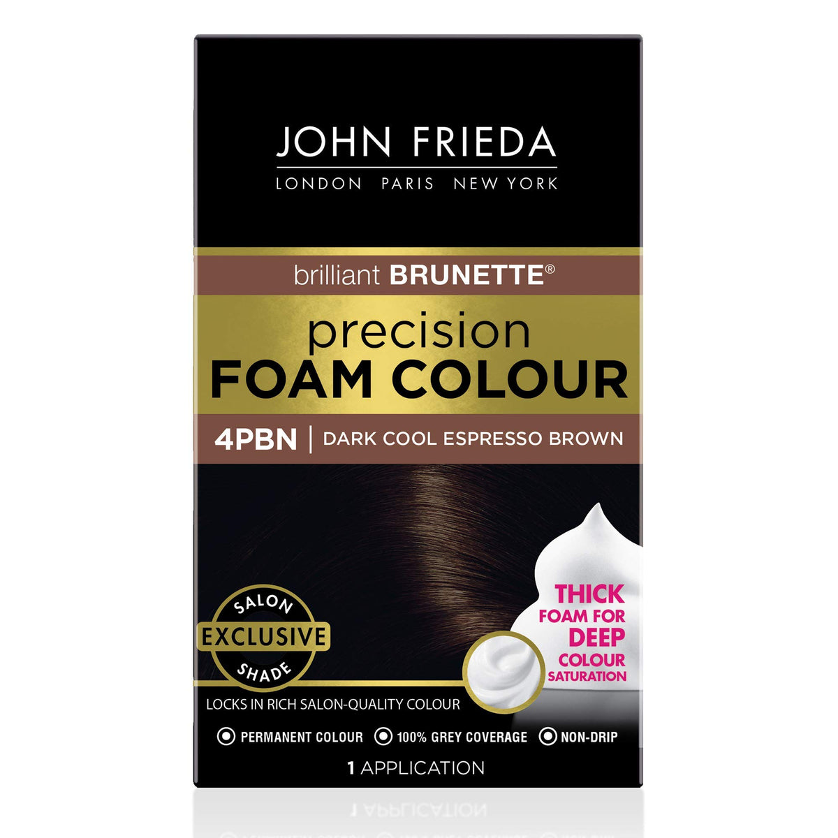 John Frieda Precision Foam Colour Dark Cool Espresso Brown packaging front view