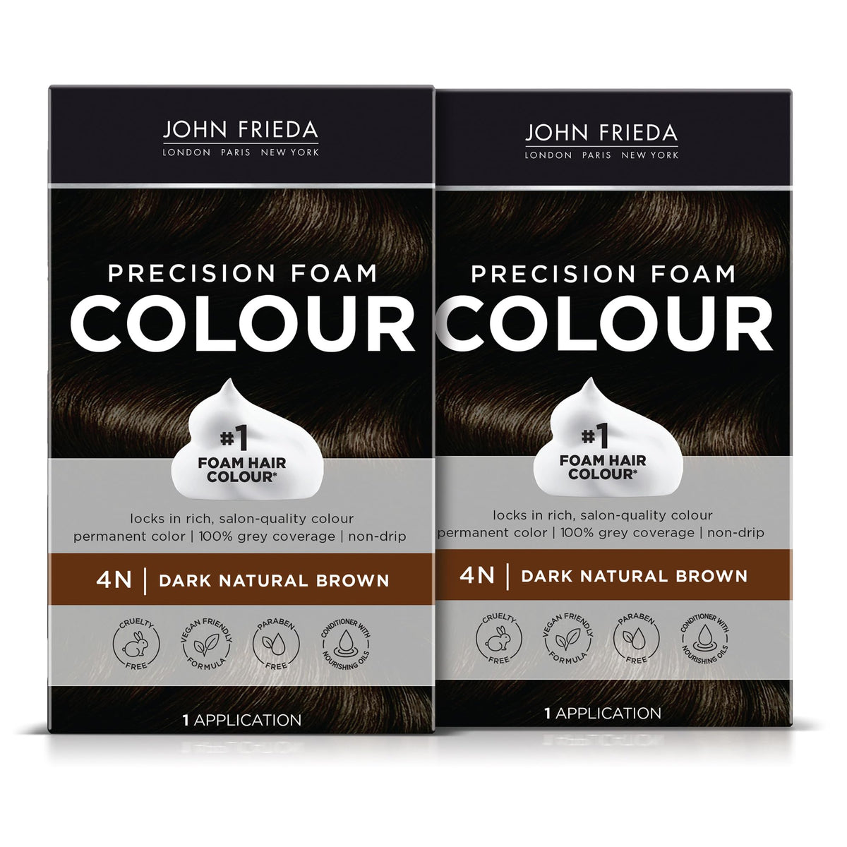 John Frieda Precision Foam Colour Dark Natural Brown 4N packaging front view