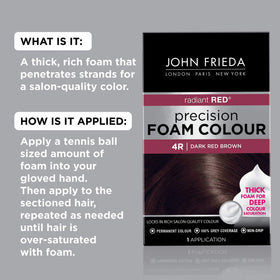 John Frieda Precision Foam Colour Dark Red Brown 4R foam application
