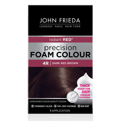 John Frieda Precision Foam Colour Dark Red Brown 4R packaging front view