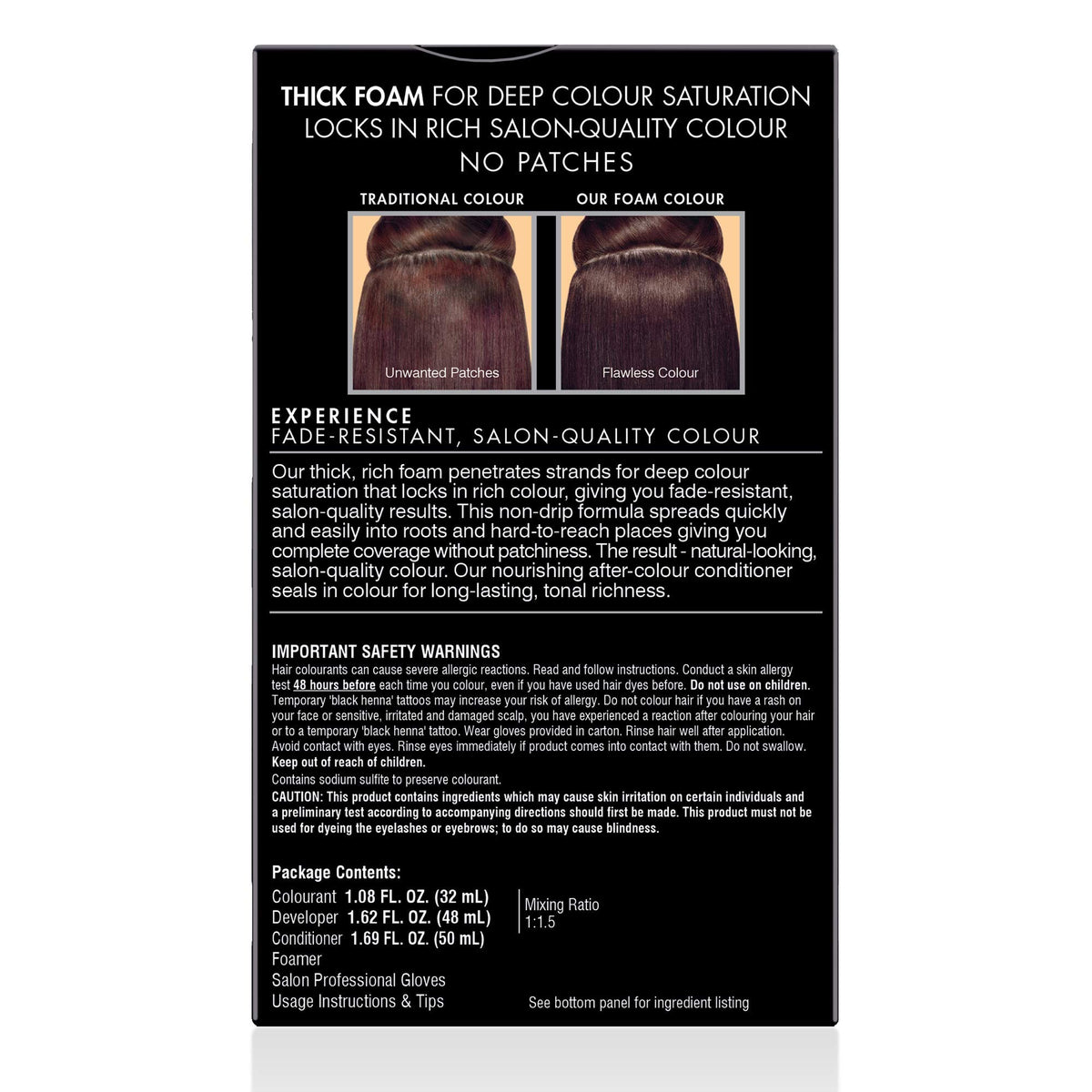 John Frieda Precision Foam Colour Dark Red Brown 4R results swatch