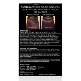 John Frieda Precision Foam Colour Dark Red Brown 4R results swatch