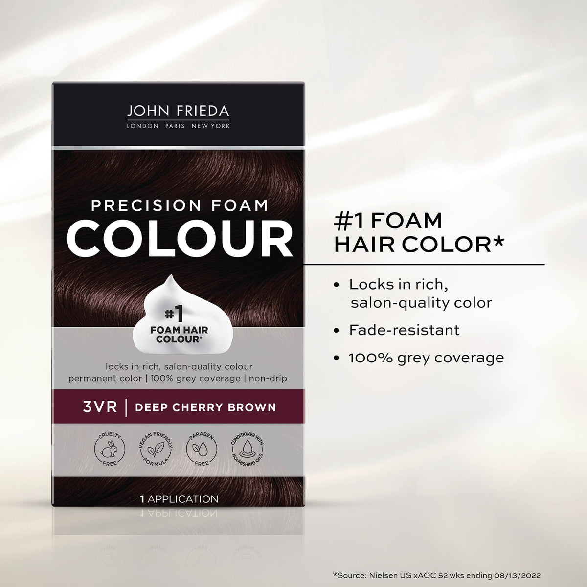 John Frieda Precision Foam Colour Deep Cherry Brown 3VR after-colour conditioner