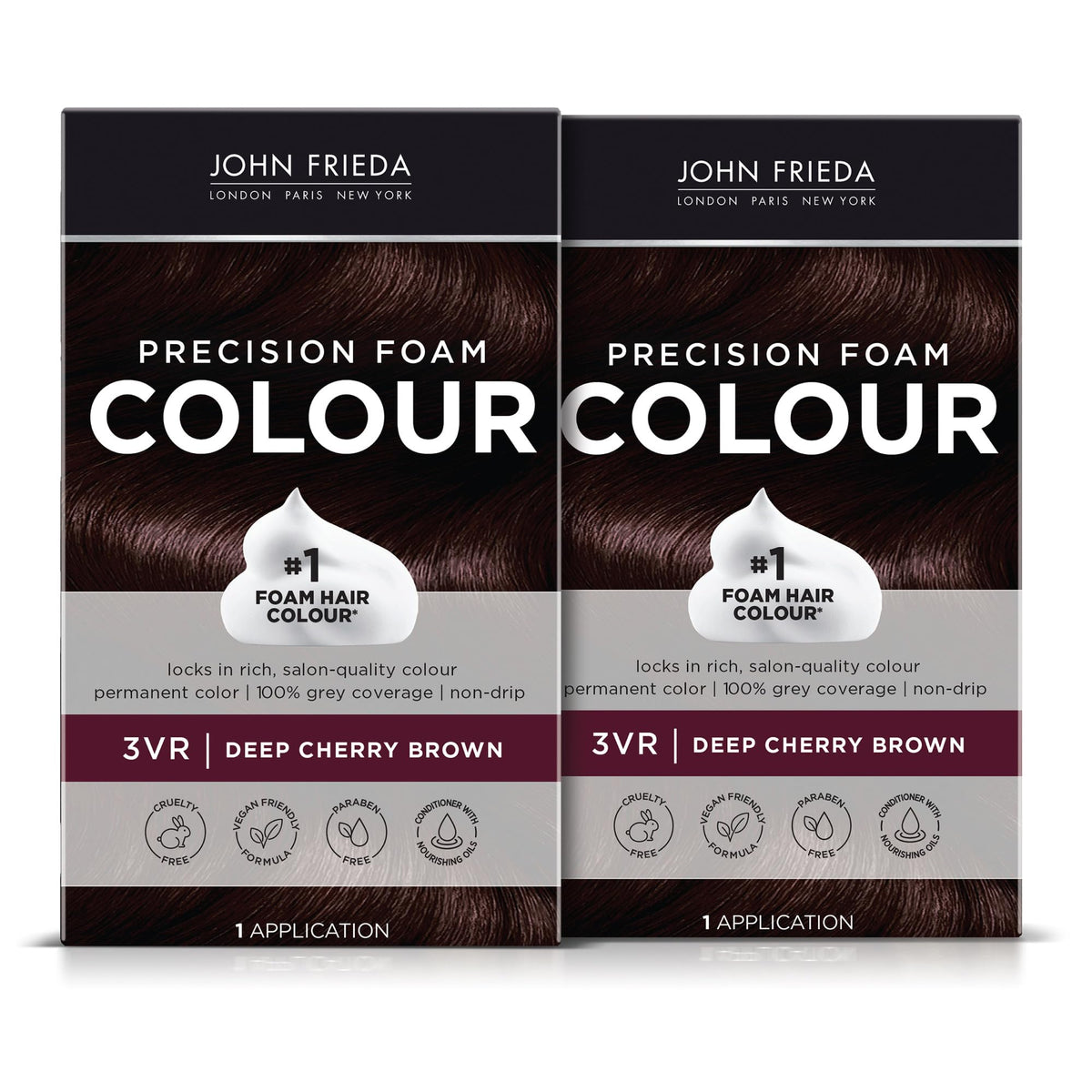 John Frieda Precision Foam Colour Deep Cherry Brown 3VR front view