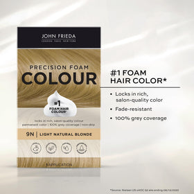 John Frieda Precision Foam Colour Light Natural Blonde 9N developer bottle