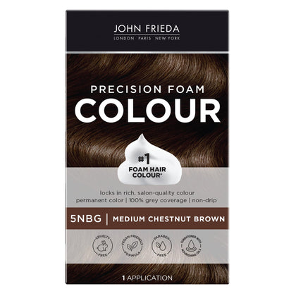 John Frieda Precision Foam Colour Medium Chestnut Brown 5NBG front view