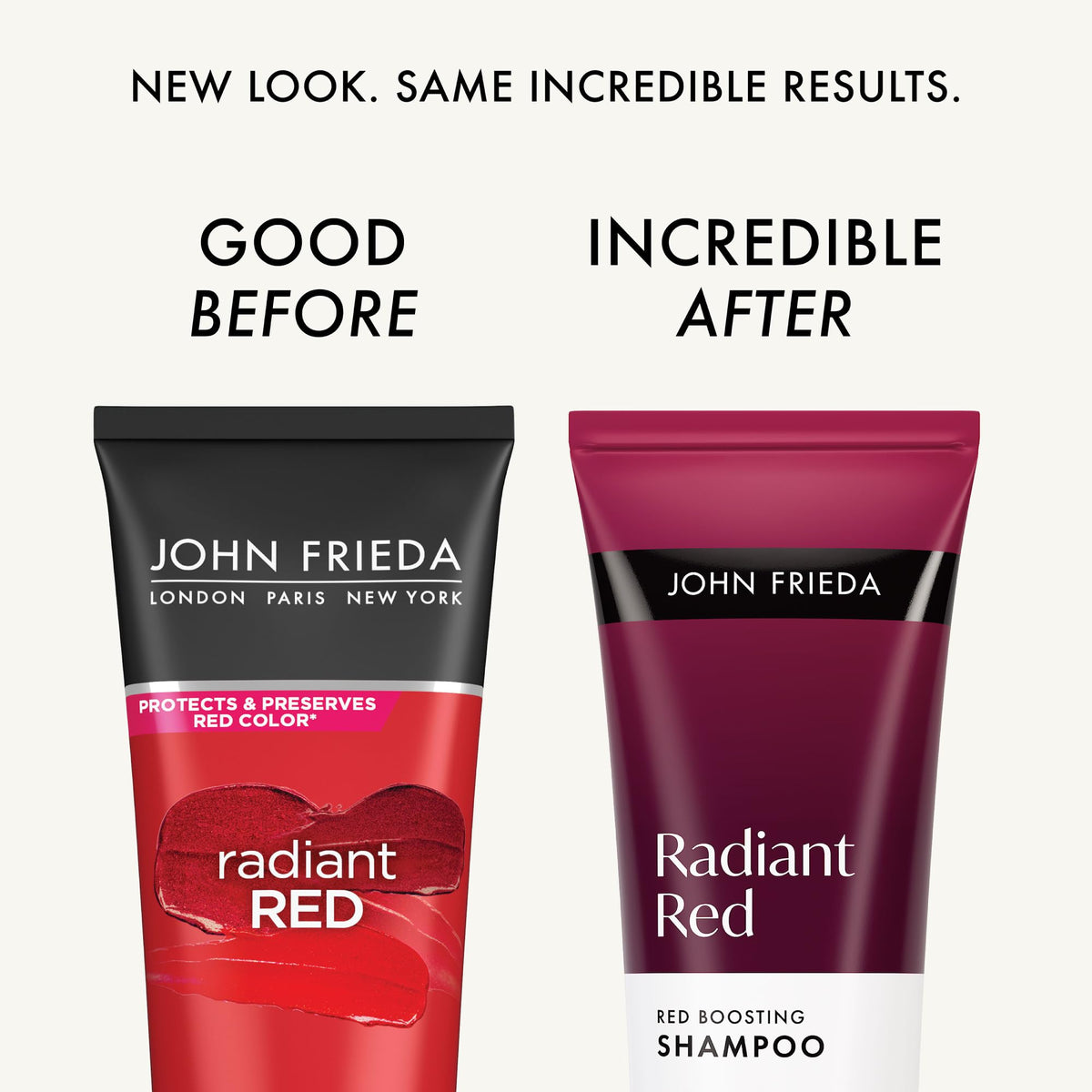 John Frieda Radiant Red Conditioner front view with vibrant packaging