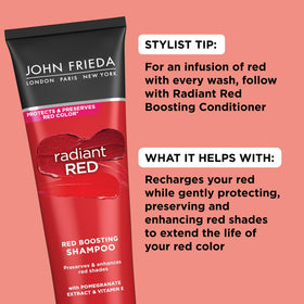 John Frieda Radiant Red support Shampoo 8.3 Oz with Radiant Red Conditioner