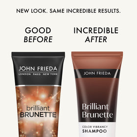 John Frieda shampoo bottle side view with label