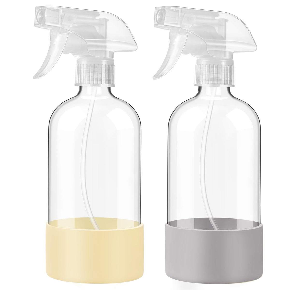 JohnBee glass spray bottle with silicone sleeve front view